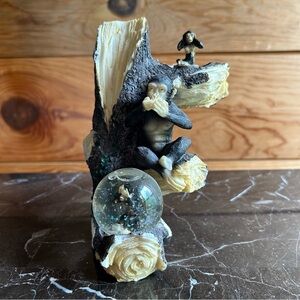 Charming Monkey Art Sculpture with Globe